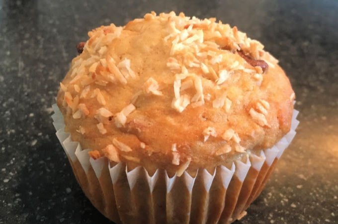 Banana coconut chocolate chip muffins recipe by Penny Golightly