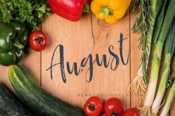 British seasonal food in August seasonal ingredients 2020 by Penny Golightly