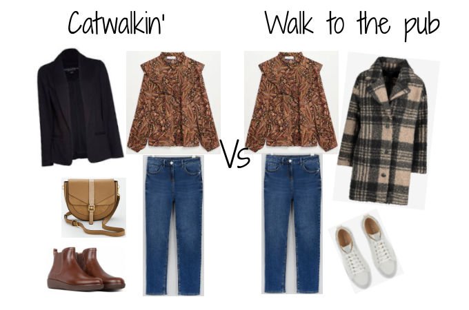 capsule wardrobe AW2020 winter 2020 floral blouse blue jeans