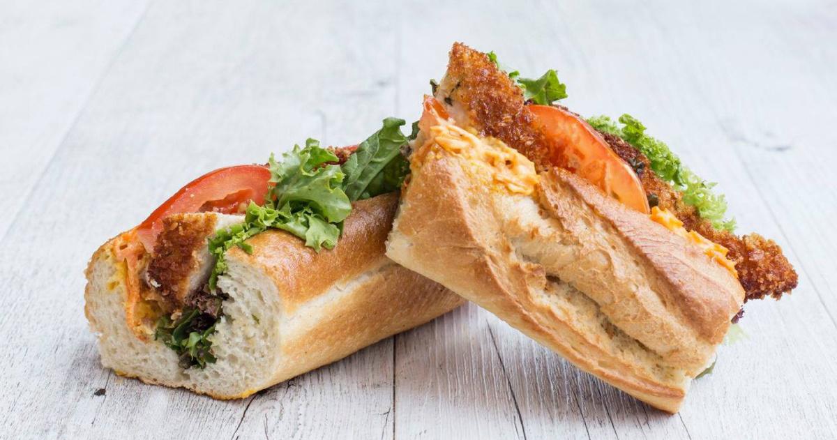 crispy turkey sandwich on crusty baguette leftovers