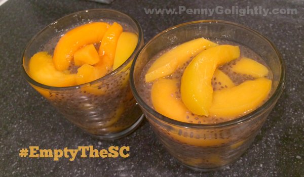 Empty the Storecupboard Challenge 2016 Chia vanilla pudding with peaches