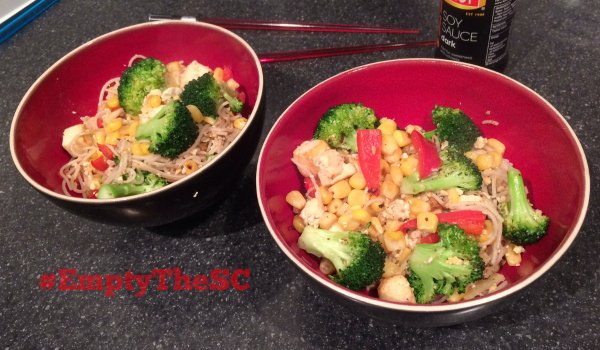 Empty the Storecupboard Challenge Week 2 tofu stir fry rice noodles